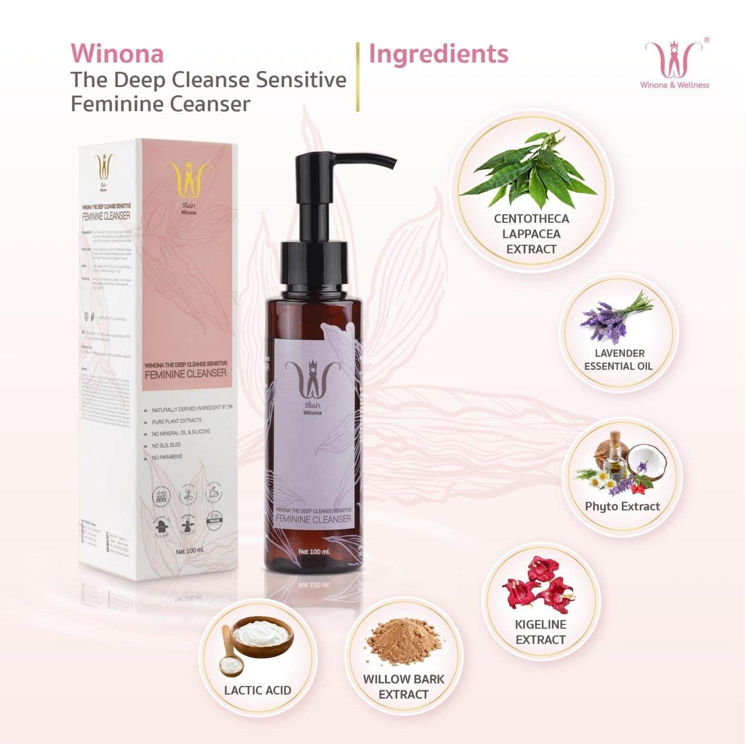 WINONA , WINONA Sensitive Feminine Cleanser , Sensitive Feminine , น้ำยาล้างจุดซ่อนเร้น  , น้ำยาล้างจุดซ่อนเร้น  WINONA