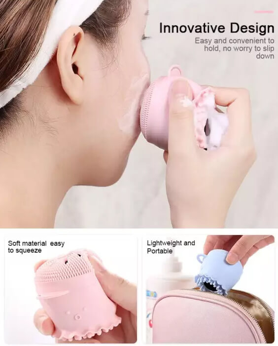 CBG DEvices Let's Scrub Sponge #Pink ซิลิโคนน้องปลาหมึกสุดน่ารัก ให้การล้างหน้าสะอาดยิ่งขึ้น เพิ่มฟองนุ่มฟู ผลัดเซลล์ผิวอย่างอ่อนโยน ให้ผิวนุ่มกระจ่างใส 