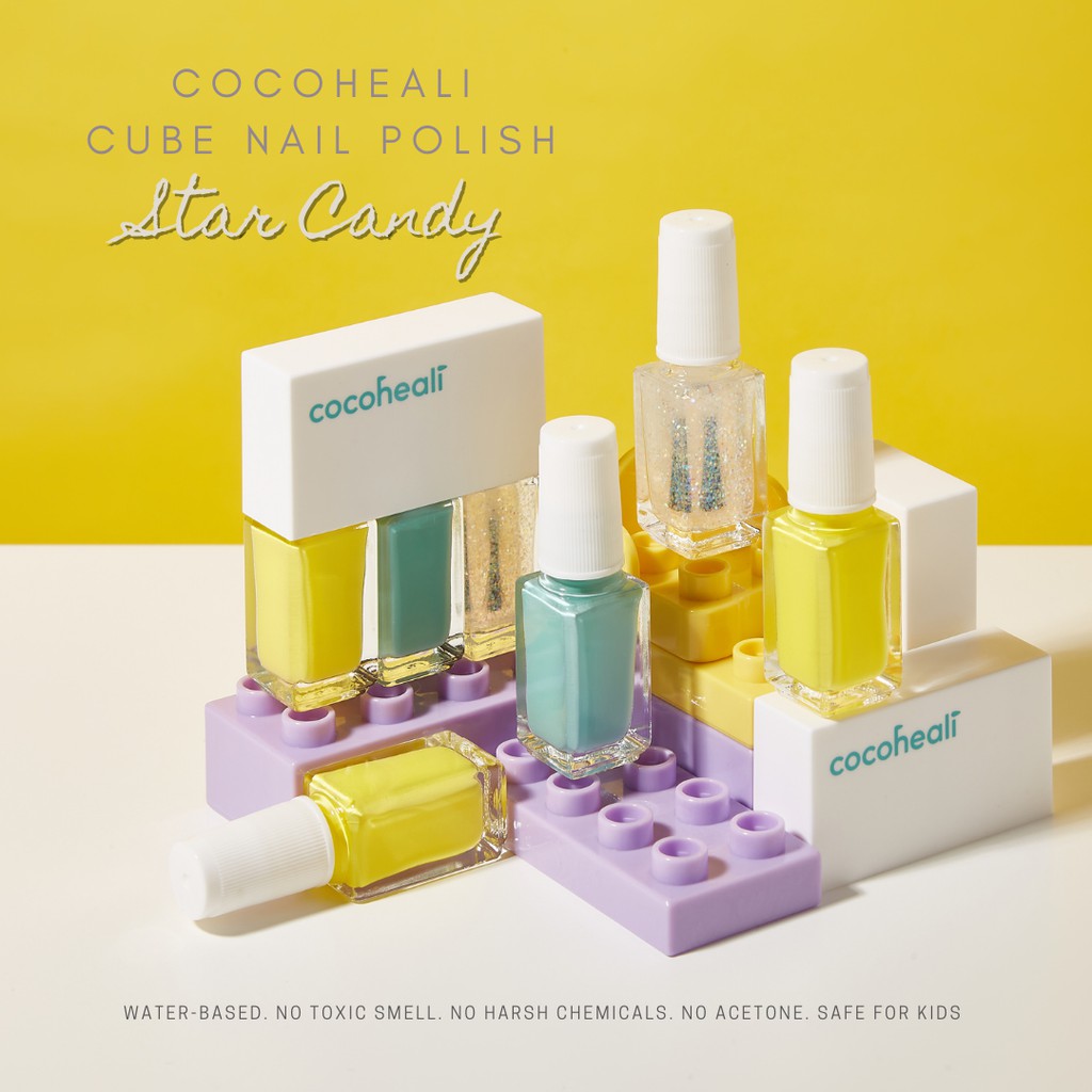 COCOHEALI Cube Nail Star Candy 13.5g สีทาเล็บปลอดภัยไร้สารอันตราย 100% เด็กทาได้ คุณแม่มั่นใจ ลอกออกได้ ไม่ต้องล้าง ไม่มีกลิ่นฉุน
