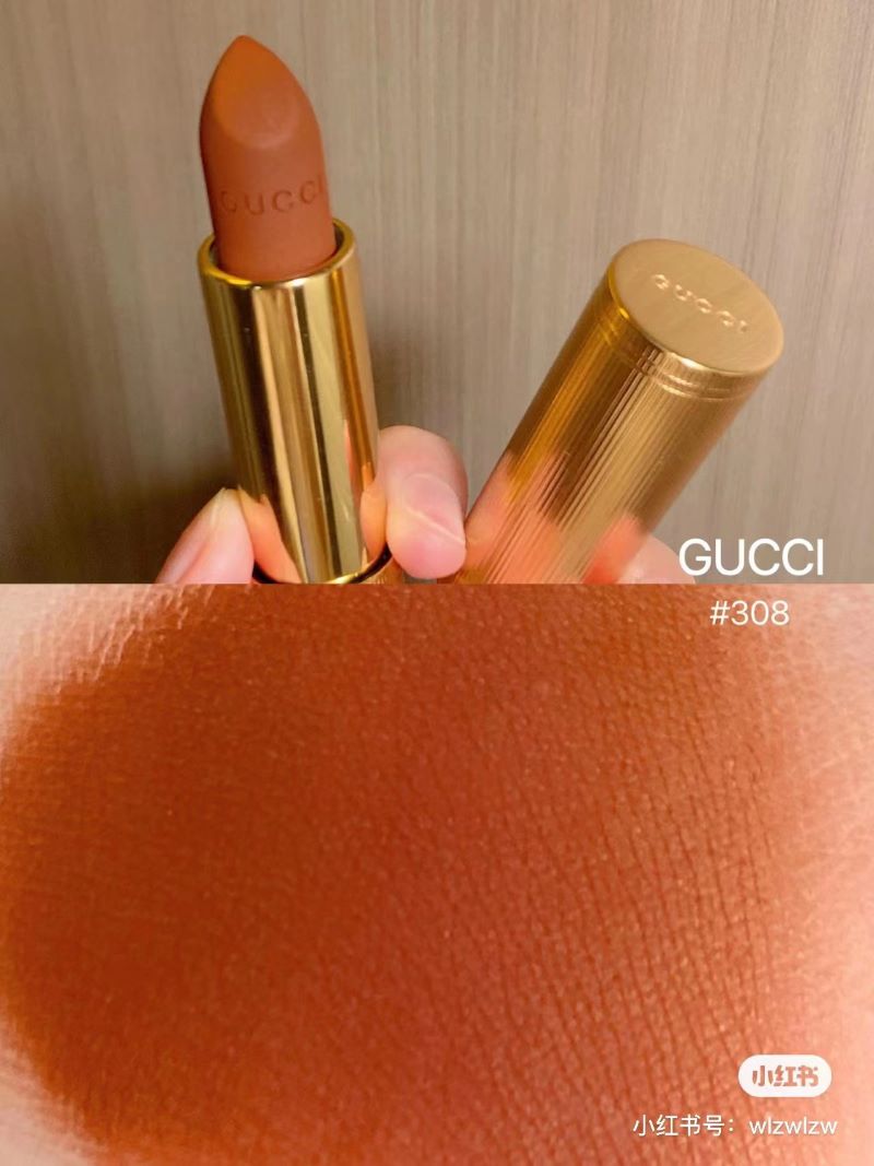 GUCCI Lip Color Rouge A Levres Mat #308 Lucy Dark Orange 3.5g,  GUCCI ลิปสติก , ลิปสติก gucci ซื้อที่ไหน ,  GUCCI BEAUTY  , 